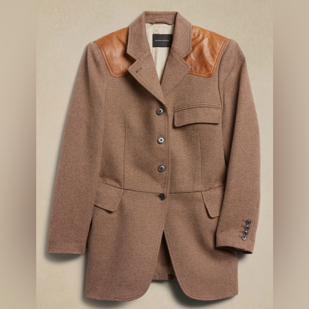 Banana Republic Riding Jacket with Leather Patches NWT Sz 2
